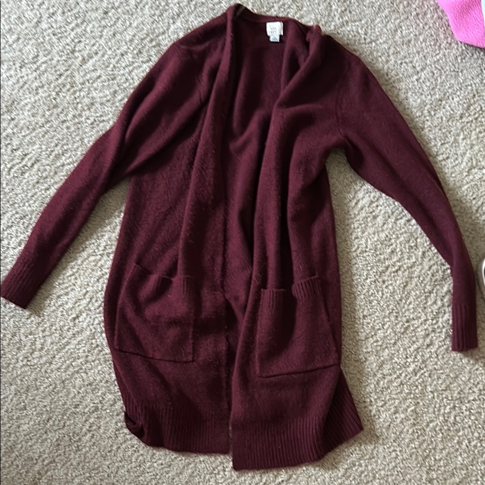 Burgundy cardigan